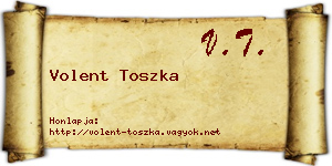 Volent Toszka névjegykártya